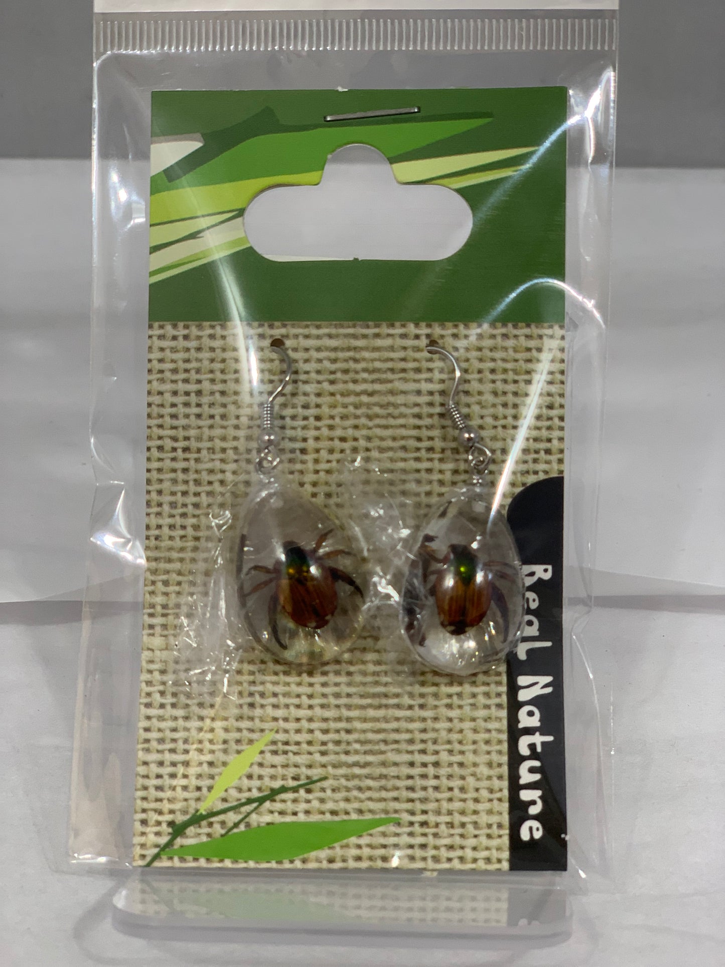 Shining Chafer Beetle Earring