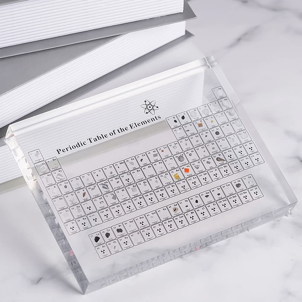 Real Periodic Table of Elements encased in resin with 83 REAL elements!