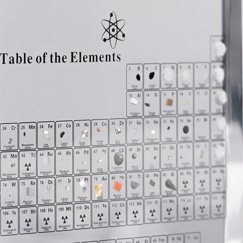 Real Periodic Table of Elements encased in resin with 83 REAL elements!