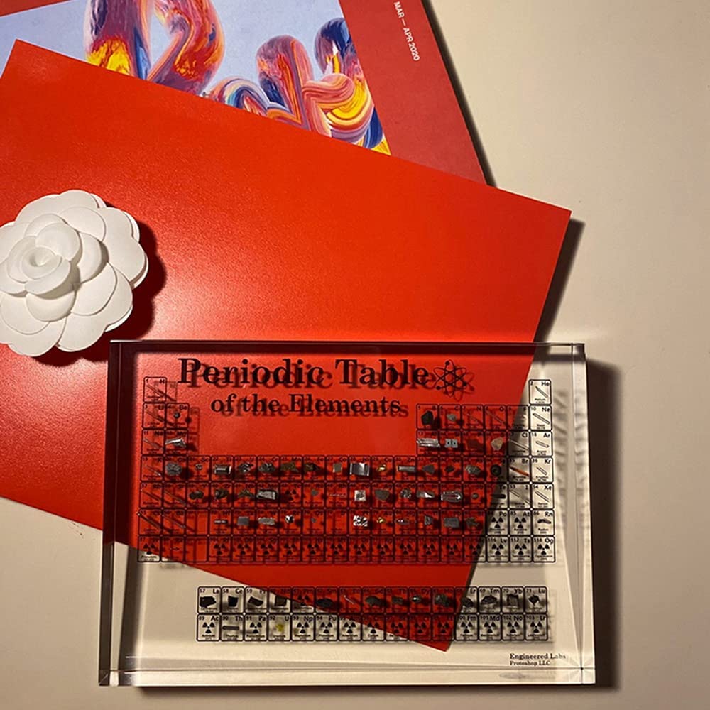 Real Periodic Table of Elements encased in resin with 83 REAL elements!