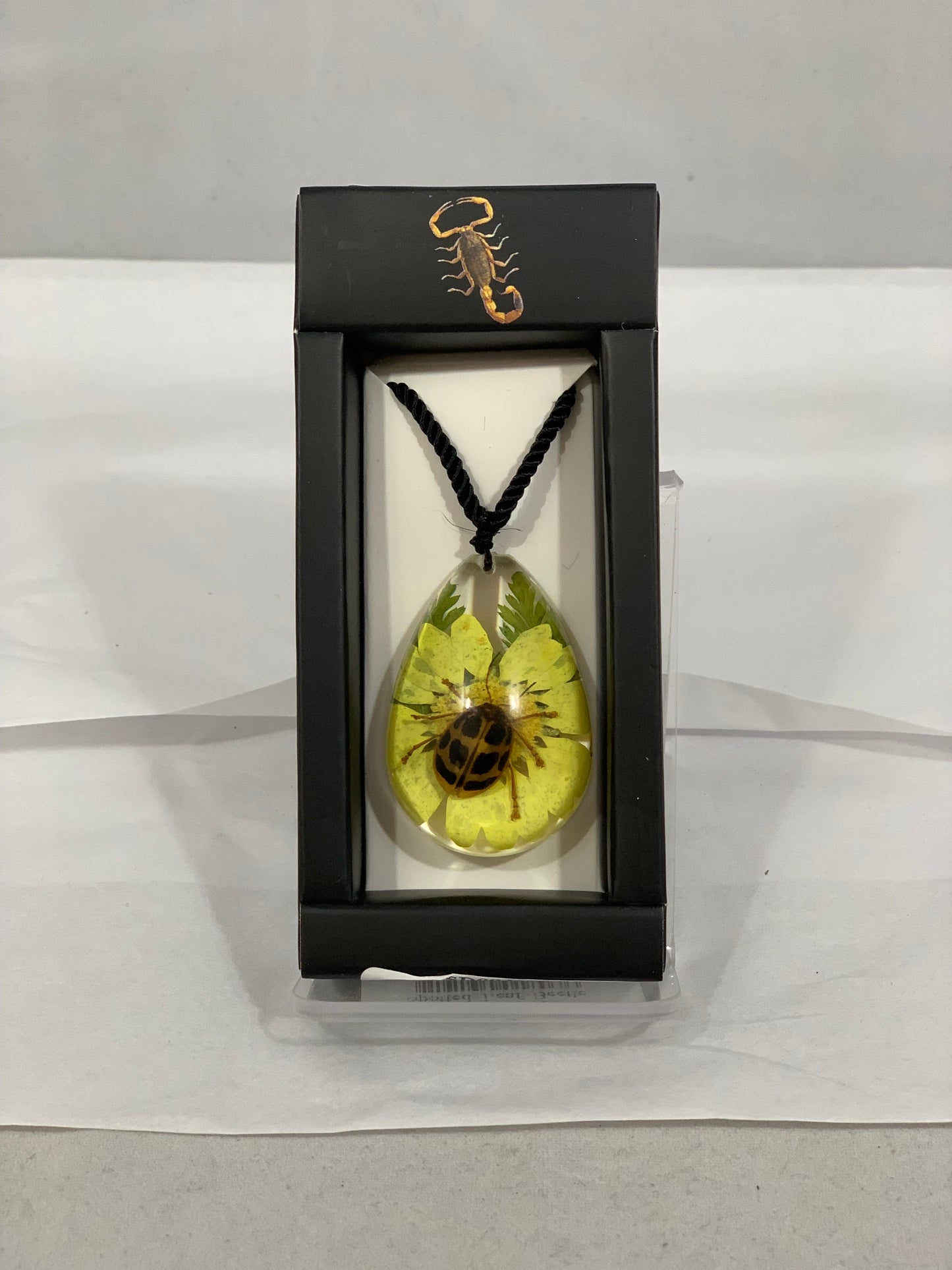 Spotted Leaf Beetle Necklace, Teardrop