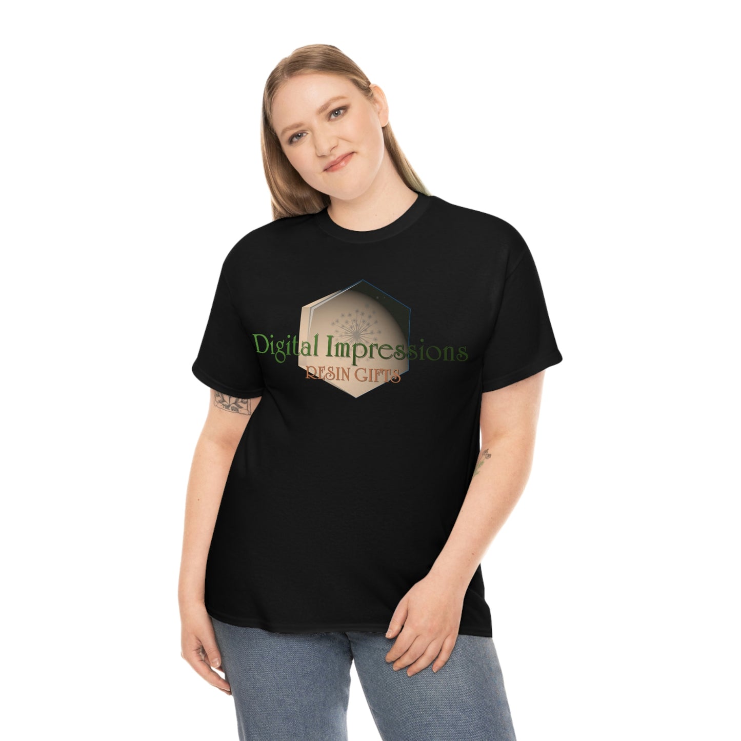 Unisex Heavy Cotton Tee with Resin Gifts Logo