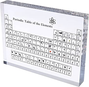 Real Periodic Table of Elements encased in resin with 83 REAL elements!