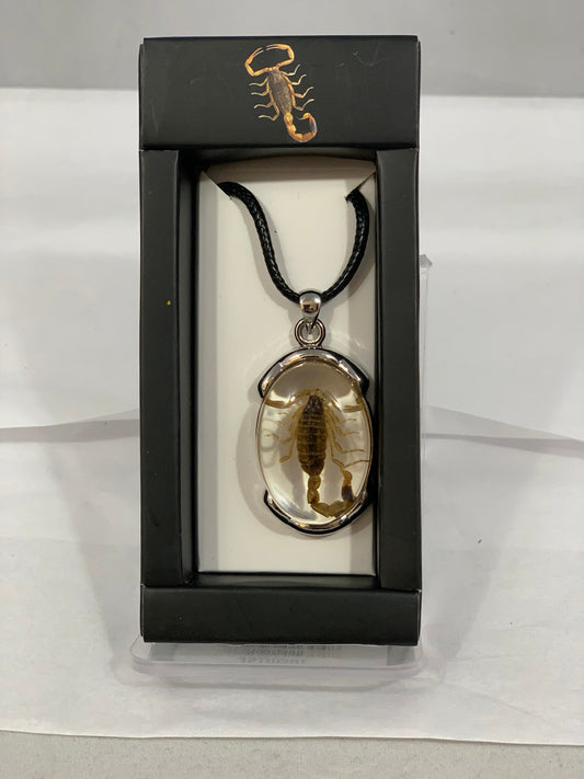 Scorpion Necklace, Metal, Oval