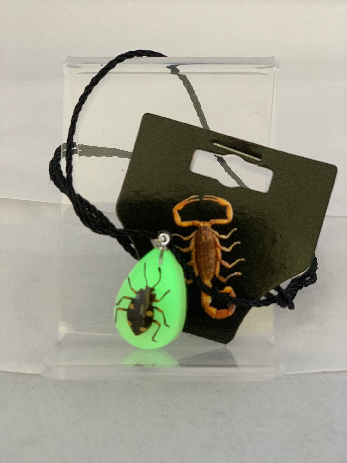 Spotted Beetle Necklace, Teardrop Glow
