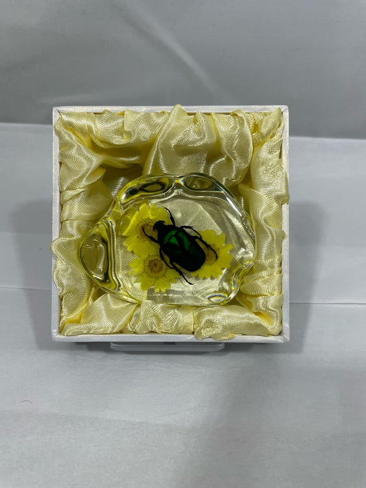 2.9" Organic Green Rose Chafer Beetle Decoration