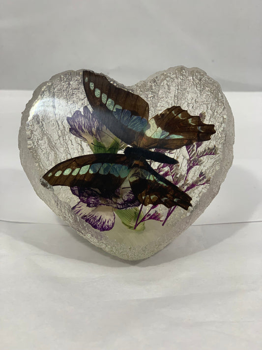 Butterfly Heart Décor (Common Bluebottle)